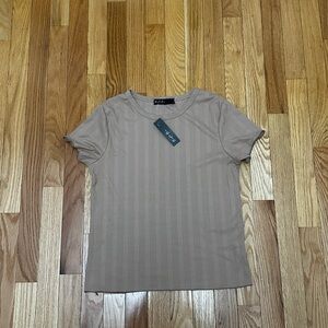 Chic Tan Ribbed Women's Tank Top